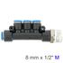 Pu Hose Fitting Manifold 4 X 8mm Port X 1/2'm